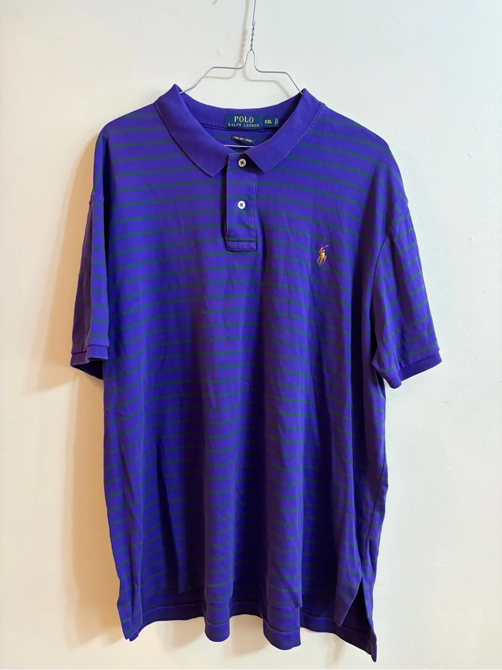 Ralph Lauren Purple Polo with Green Stripes